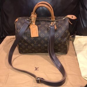 LOUIS VUITTON Speedy 30 LV Monogram Boston Duffle Travel Bag LV30 Dust Bag